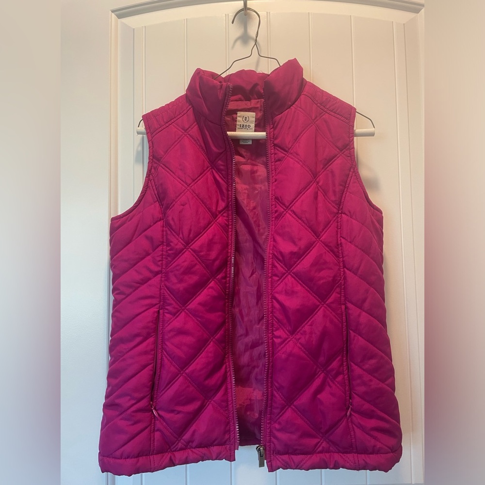 IZOD pink/ magenta puffer vest